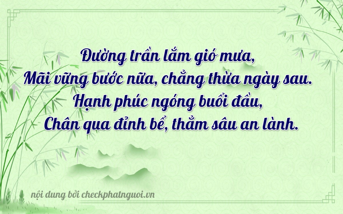 Bài thơ ý nghĩa cho <b>biển số 97B2-05986</b> tại website checkphatnguoi.vn