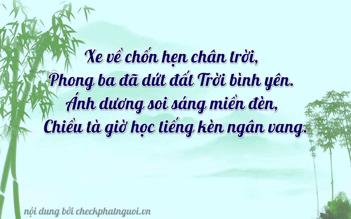 Bài thơ ý nghĩa cho <b>biển số 97F-85595</b> tại website checkphatnguoi.vn