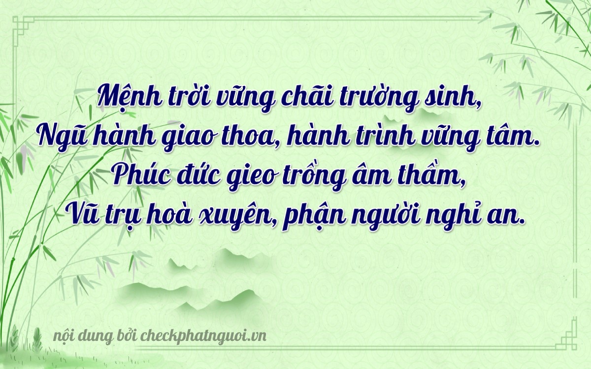 Bài thơ ý nghĩa cho <b>biển số 97G1-00184</b> tại website checkphatnguoi.vn