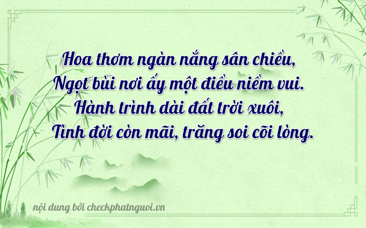 Bài thơ ý nghĩa cho <b>biển số 98A-27025</b> tại website checkphatnguoi.vn
