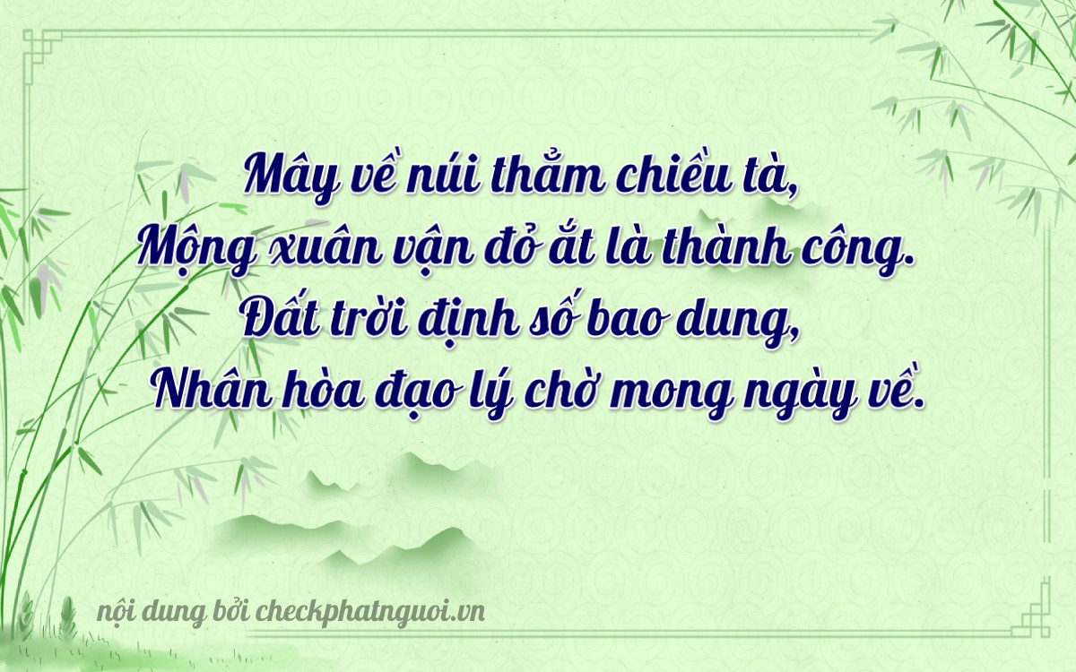Bài thơ ý nghĩa cho <b>biển số 98A-27352</b> tại website checkphatnguoi.vn