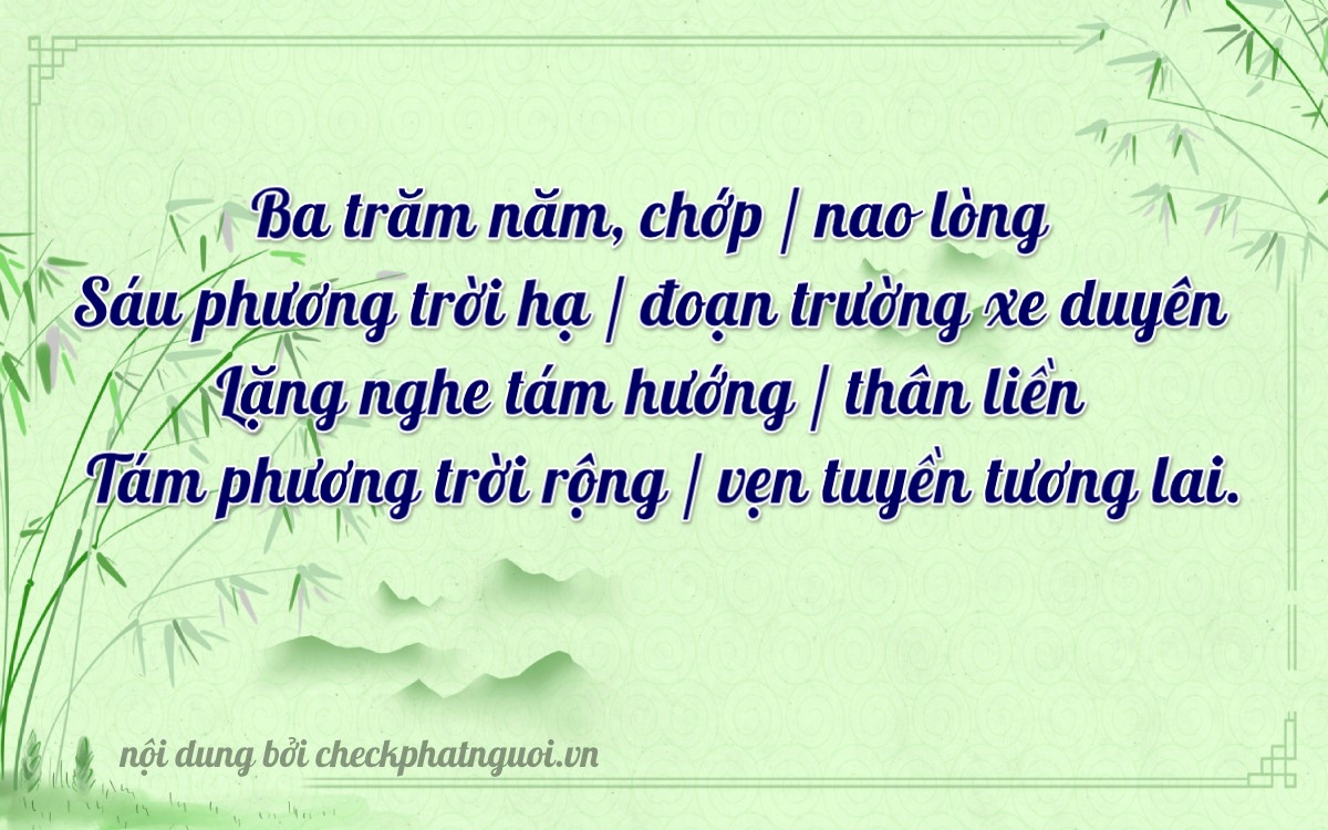 Bài thơ ý nghĩa cho <b>biển số 98A-33688</b> tại website checkphatnguoi.vn