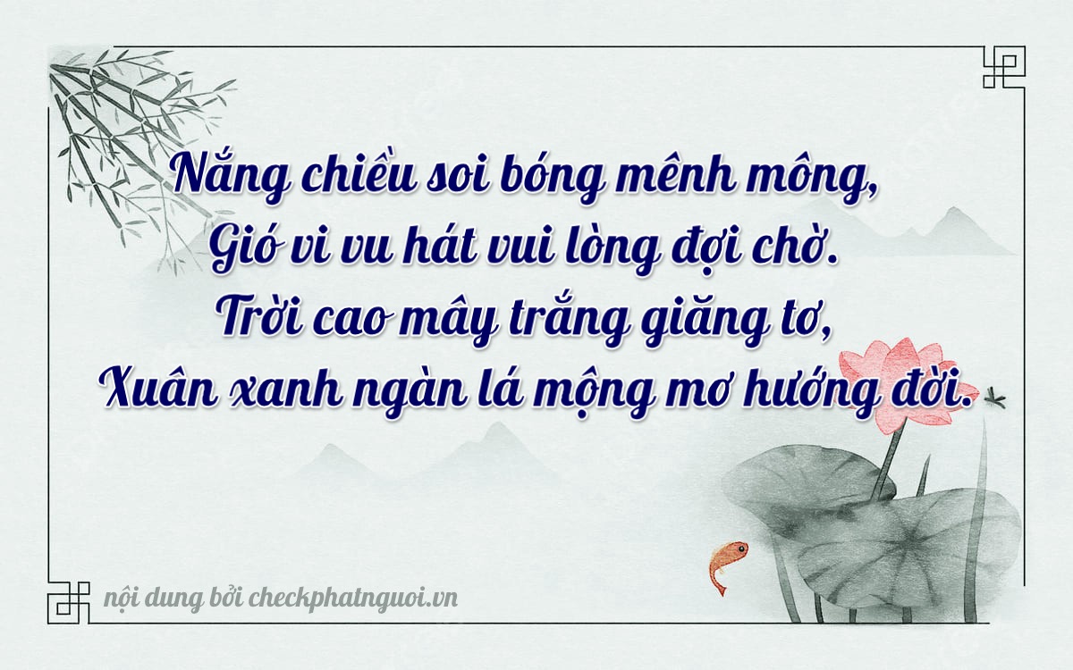 Bài thơ ý nghĩa cho <b>biển số 98A-47806</b> tại website checkphatnguoi.vn