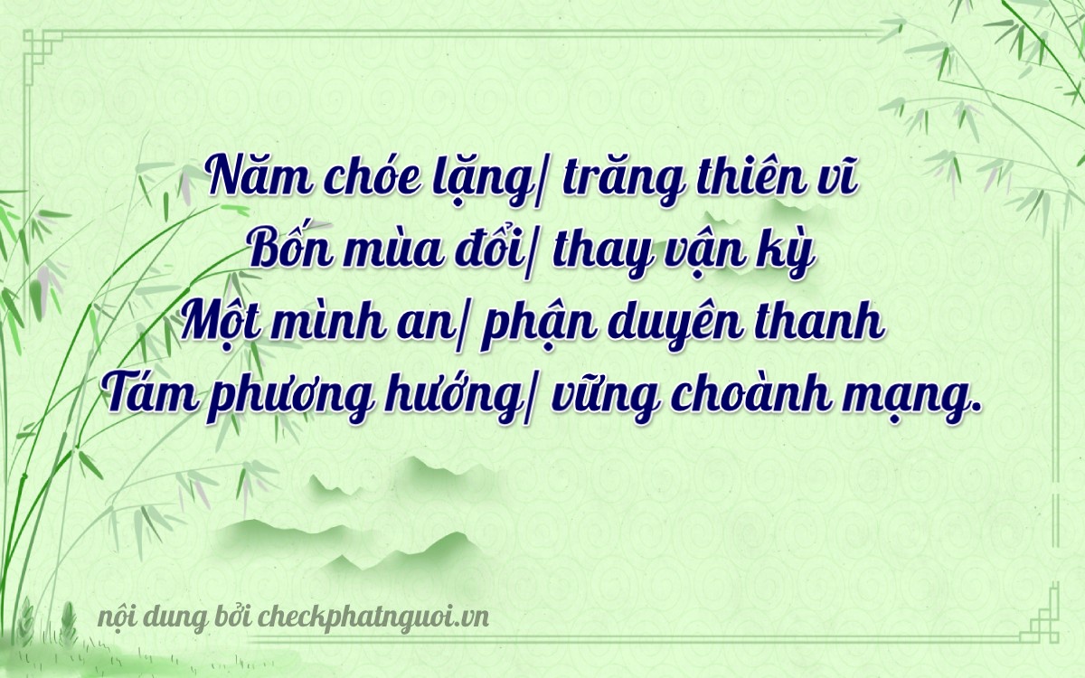 Bài thơ ý nghĩa cho <b>biển số 98A-54184</b> tại website checkphatnguoi.vn