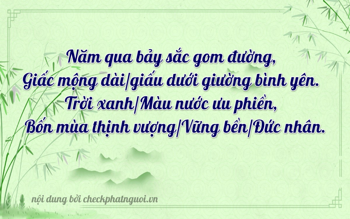 Bài thơ ý nghĩa cho <b>biển số 98A-57542</b> tại website checkphatnguoi.vn