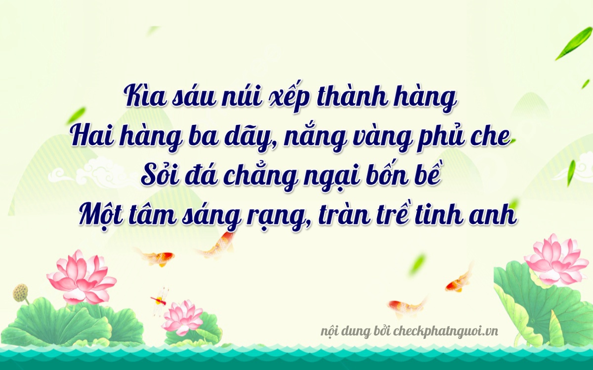 Bài thơ ý nghĩa cho <b>biển số 98A-62631</b> tại website checkphatnguoi.vn