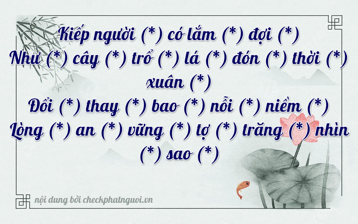 Bài thơ ý nghĩa cho <b>biển số 98A-64539</b> tại website checkphatnguoi.vn