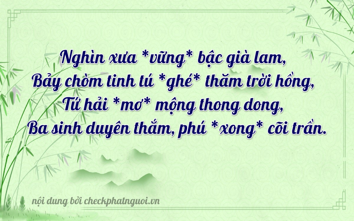 Bài thơ ý nghĩa cho <b>biển số 98A-68743</b> tại website checkphatnguoi.vn