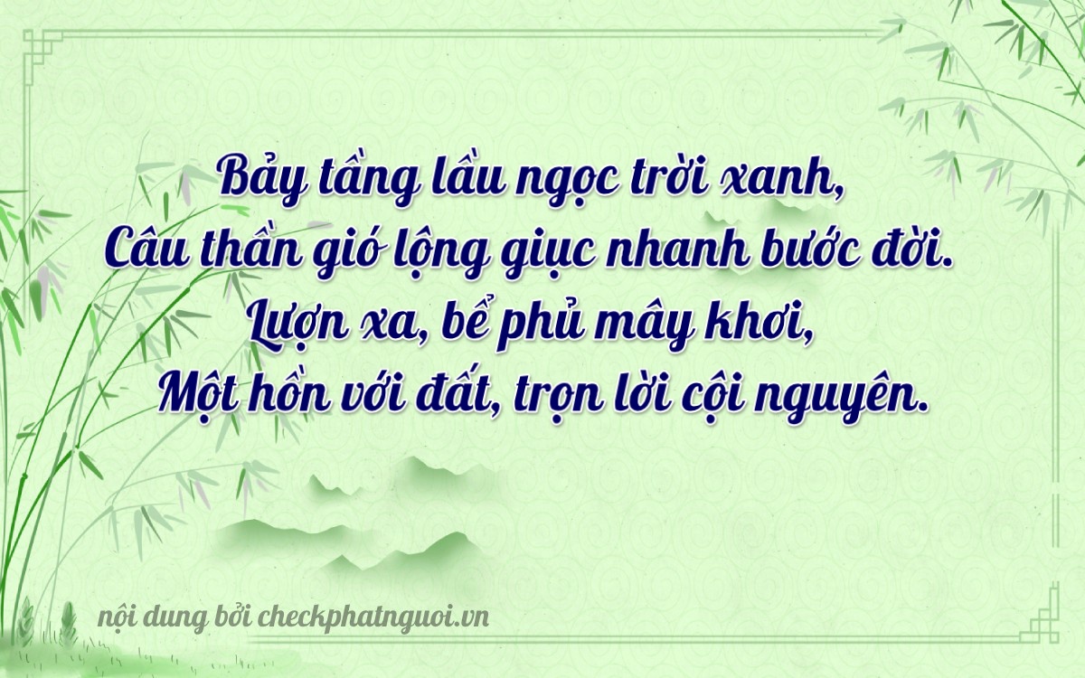 Bài thơ ý nghĩa cho <b>biển số 98A-77718</b> tại website checkphatnguoi.vn