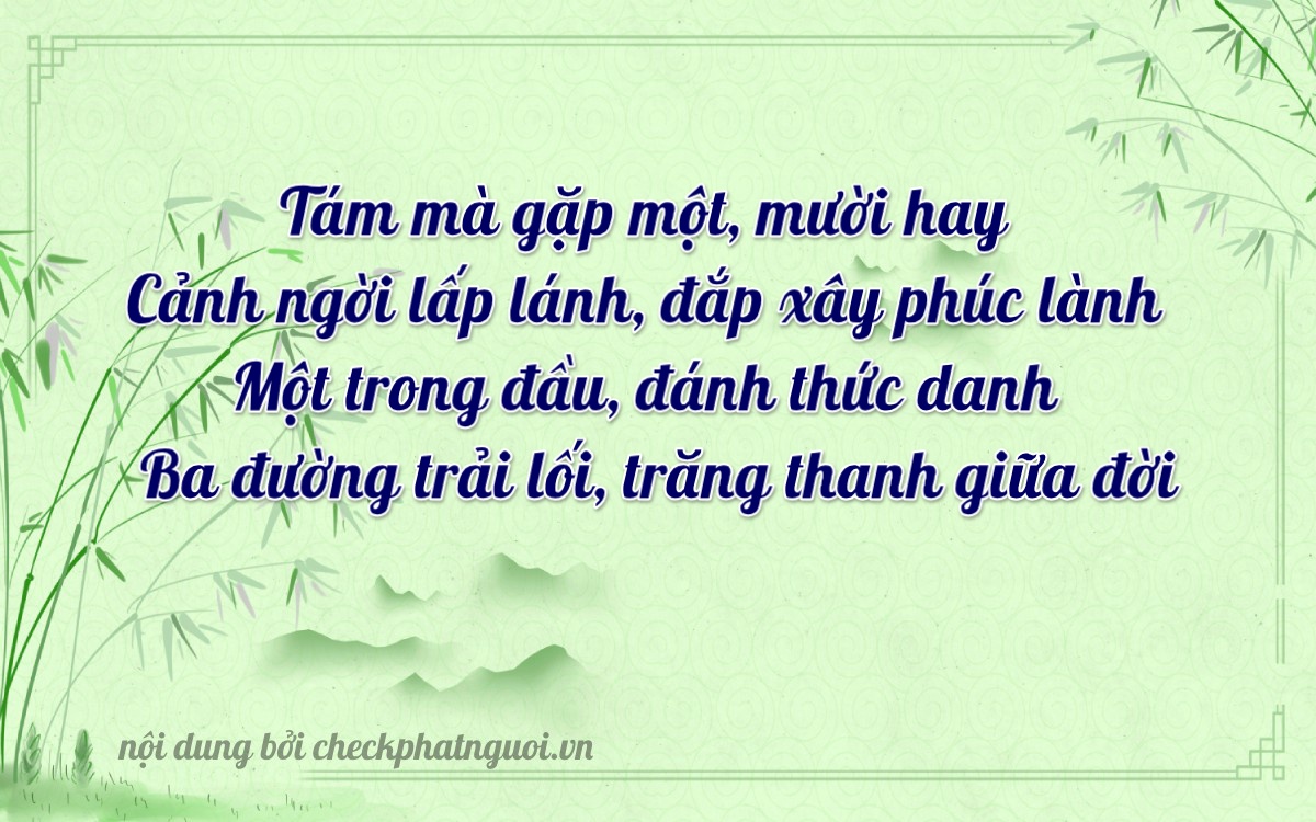 Bài thơ ý nghĩa cho <b>biển số 98A-81013</b> tại website checkphatnguoi.vn