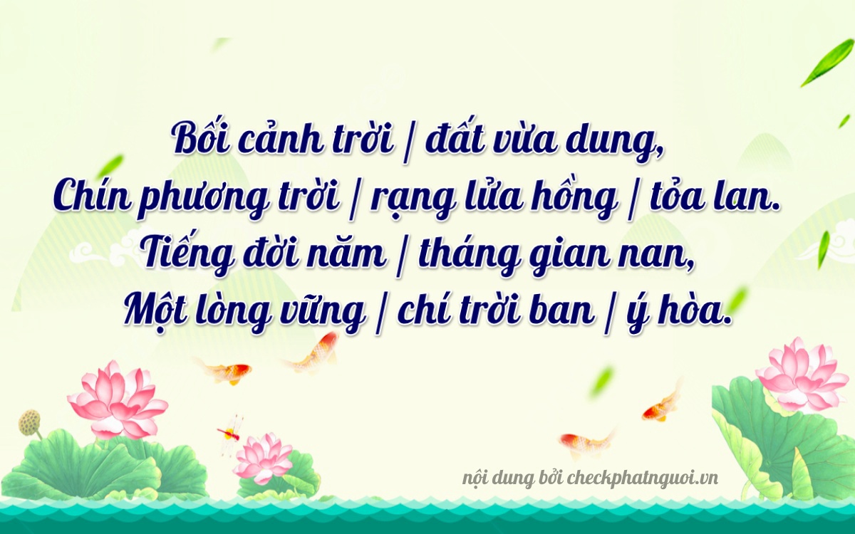 Bài thơ ý nghĩa cho <b>biển số 98A-89991</b> tại website checkphatnguoi.vn