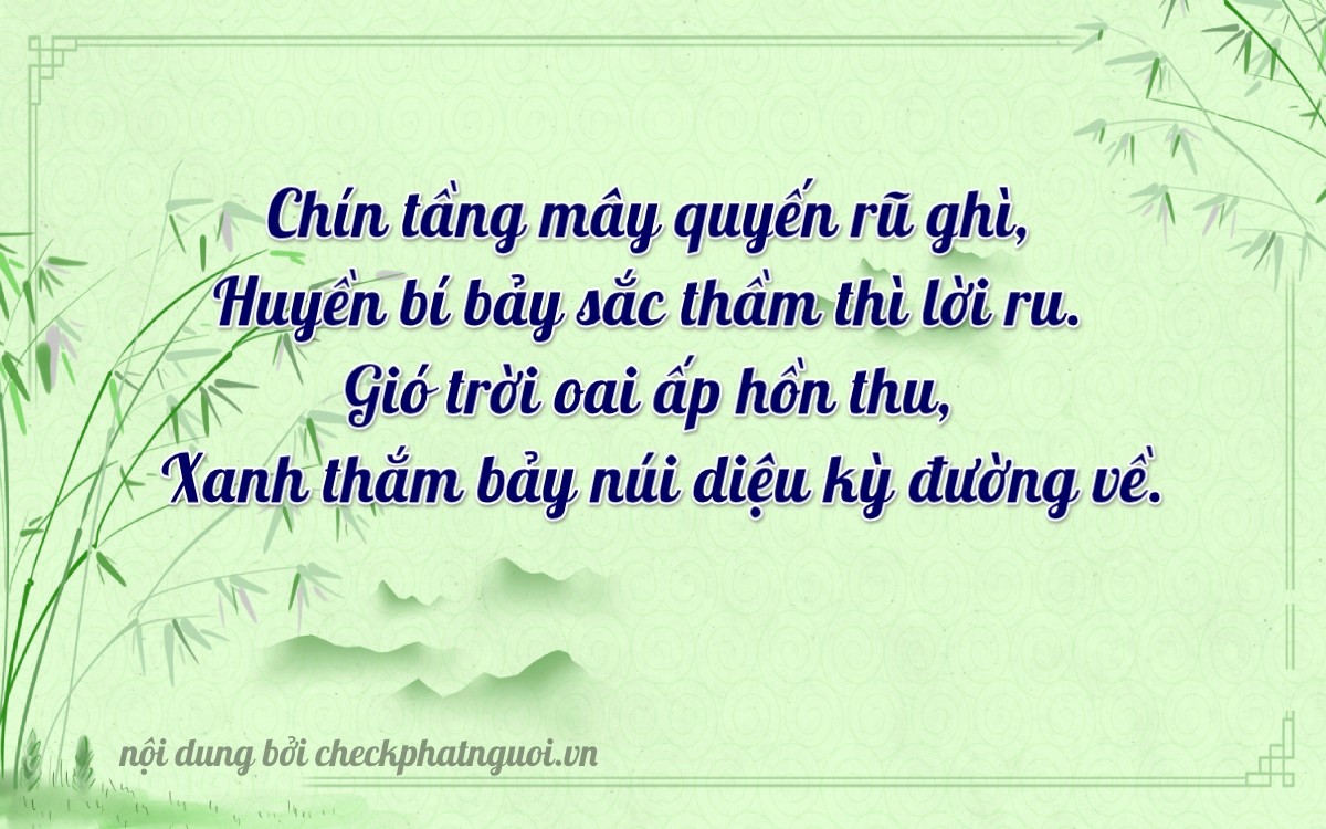 Bài thơ ý nghĩa cho <b>biển số 98A-90697</b> tại website checkphatnguoi.vn