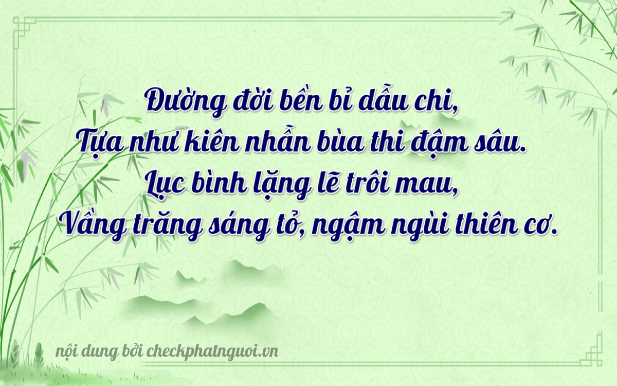 Bài thơ ý nghĩa cho <b>biển số 98AA-12175</b> tại website checkphatnguoi.vn