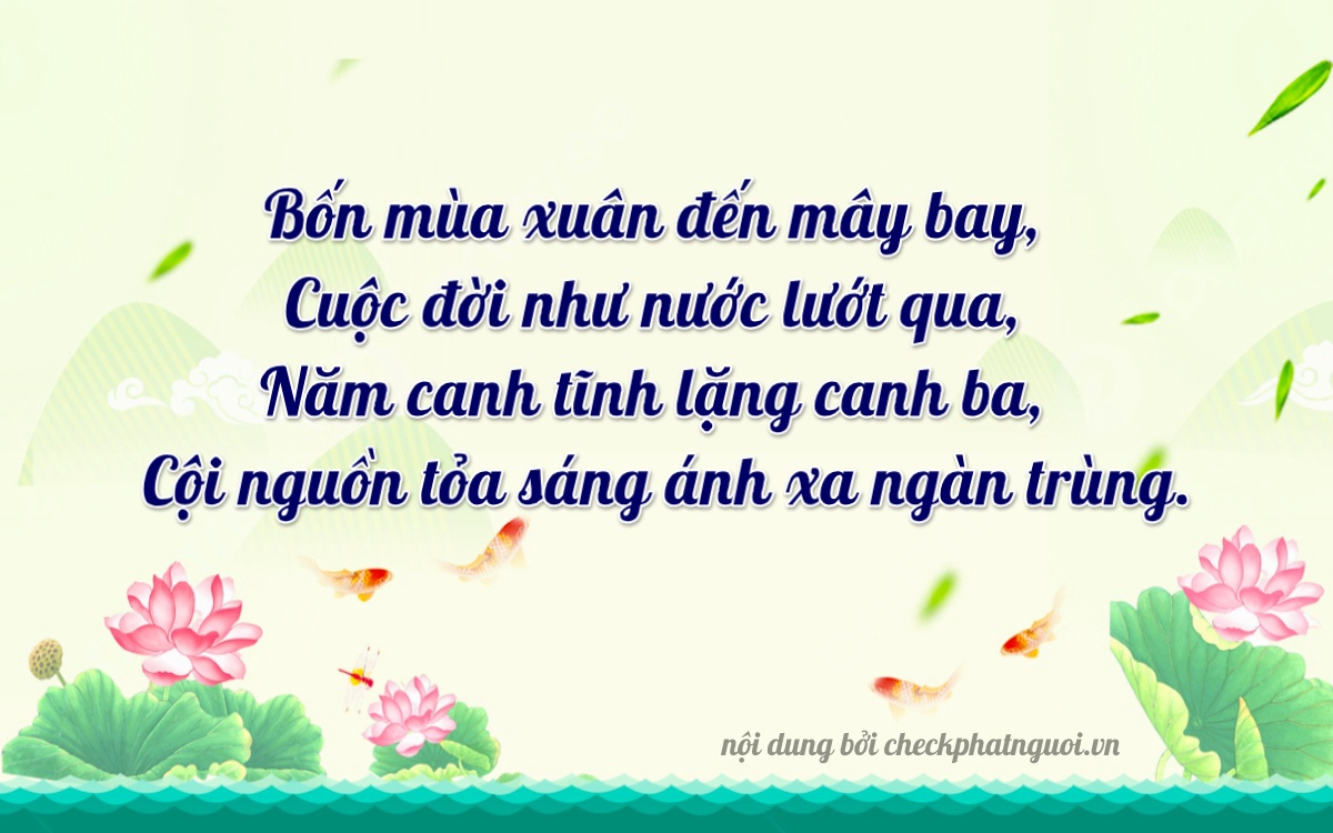 Bài thơ ý nghĩa cho <b>biển số 98AC-04452</b> tại website checkphatnguoi.vn
