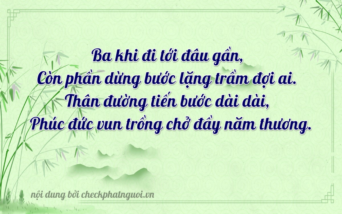 Bài thơ ý nghĩa cho <b>biển số 98AG-03335</b> tại website checkphatnguoi.vn