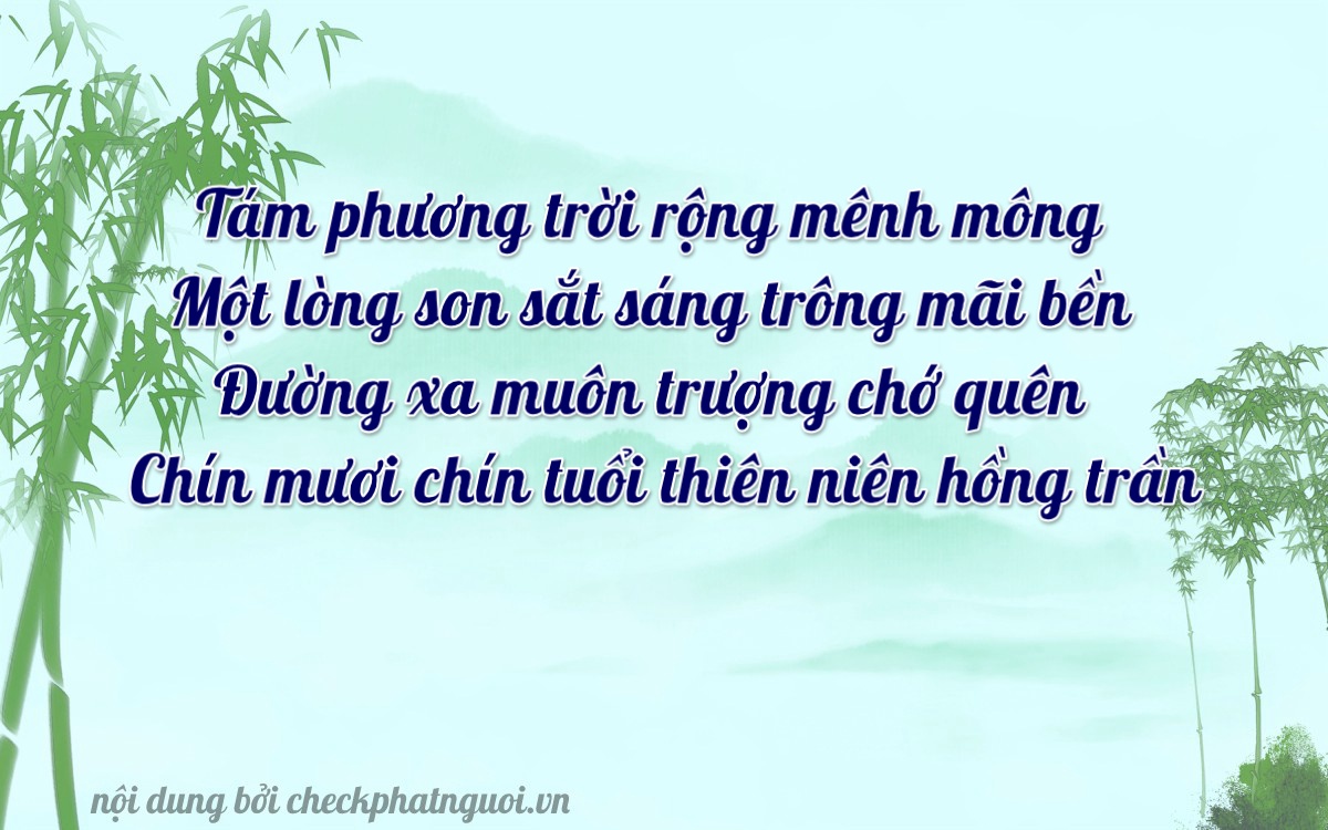Bài thơ ý nghĩa cho <b>biển số 98AK-01819</b> tại website checkphatnguoi.vn