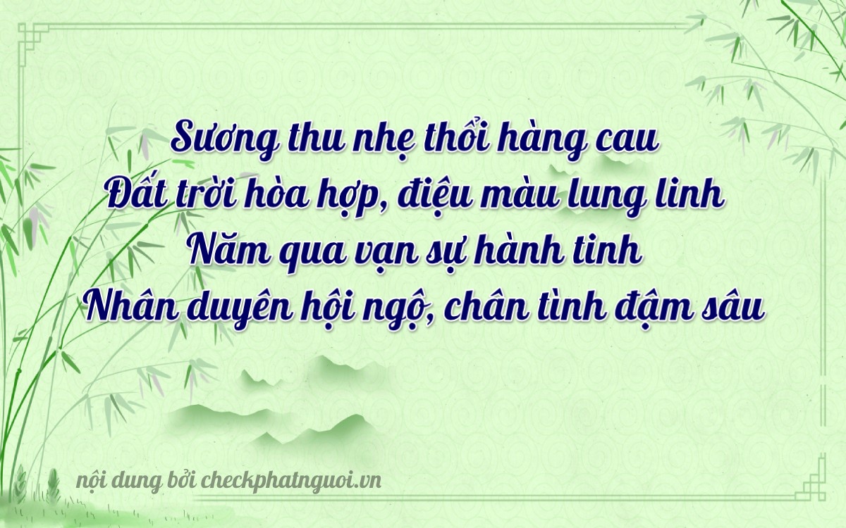 Bài thơ ý nghĩa cho <b>biển số 98B-05978</b> tại website checkphatnguoi.vn