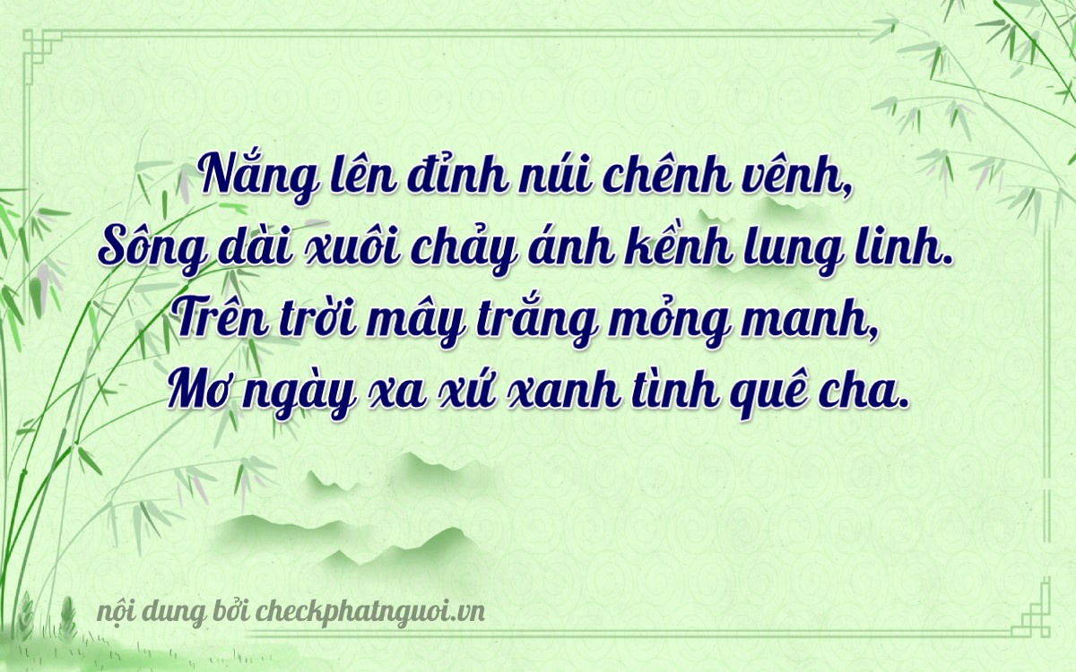 Bài thơ ý nghĩa cho <b>biển số 98B1-03123</b> tại website checkphatnguoi.vn