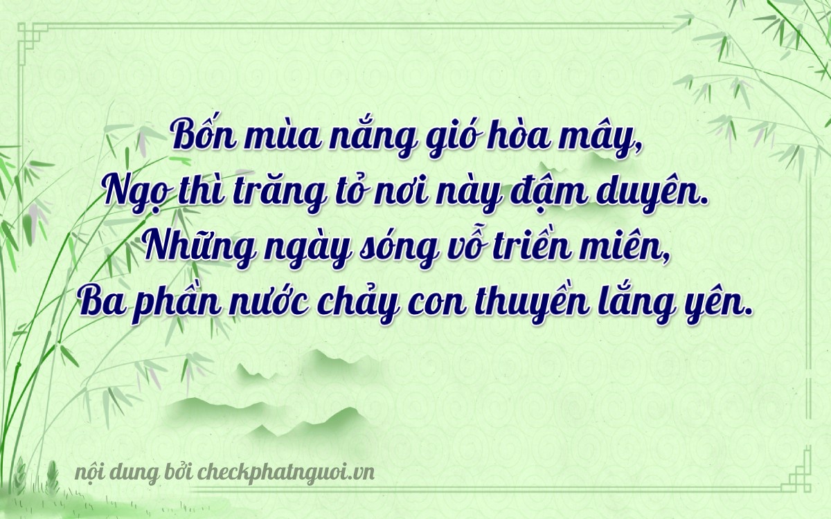 Bài thơ ý nghĩa cho <b>biển số 98B-14123</b> tại website checkphatnguoi.vn