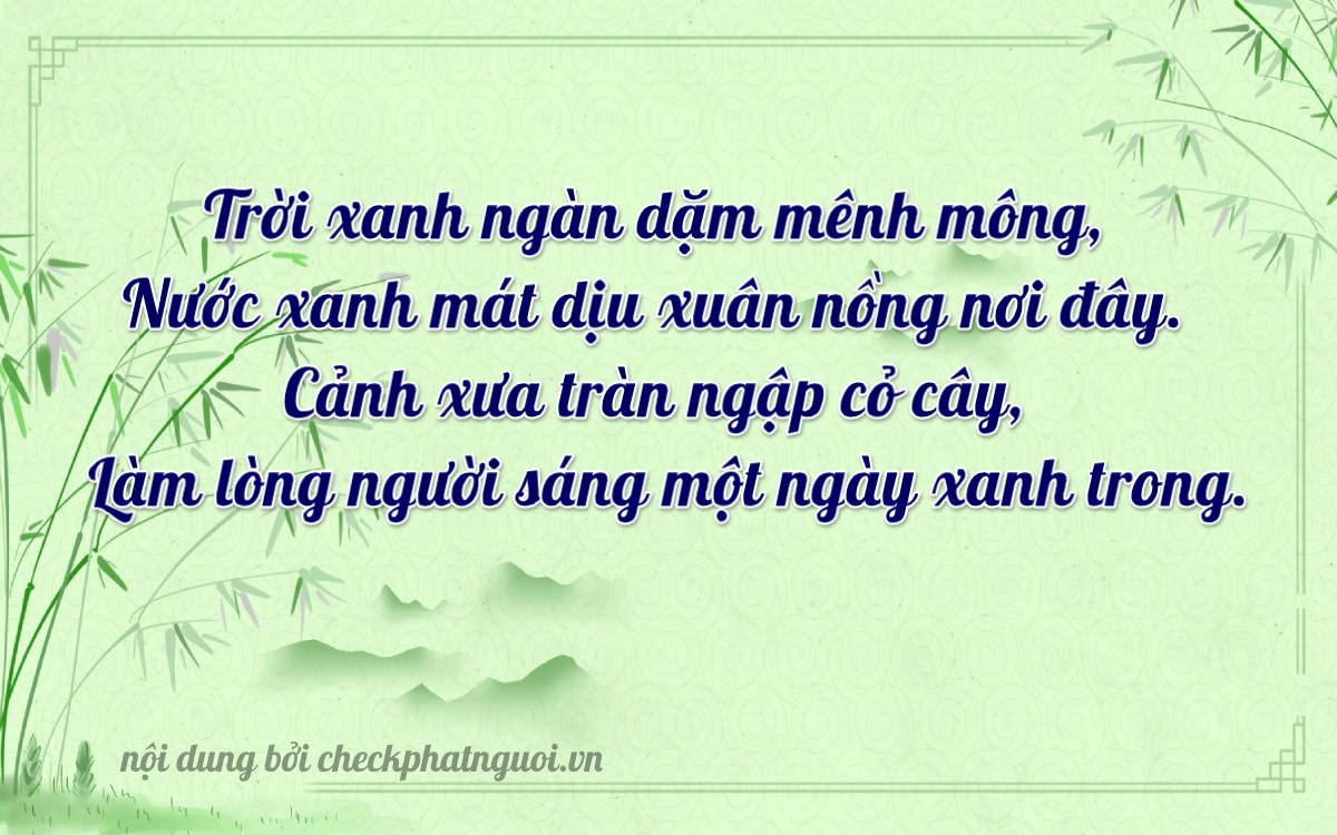 Bài thơ ý nghĩa cho <b>biển số 98B-14352</b> tại website checkphatnguoi.vn