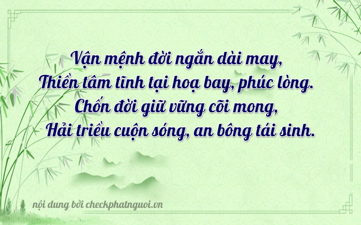 Bài thơ ý nghĩa cho <b>biển số 98B-14551</b> tại website checkphatnguoi.vn