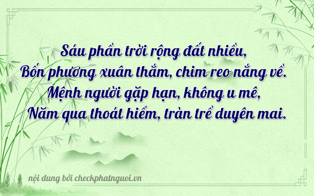 Bài thơ ý nghĩa cho <b>biển số 98B1-62405</b> tại website checkphatnguoi.vn