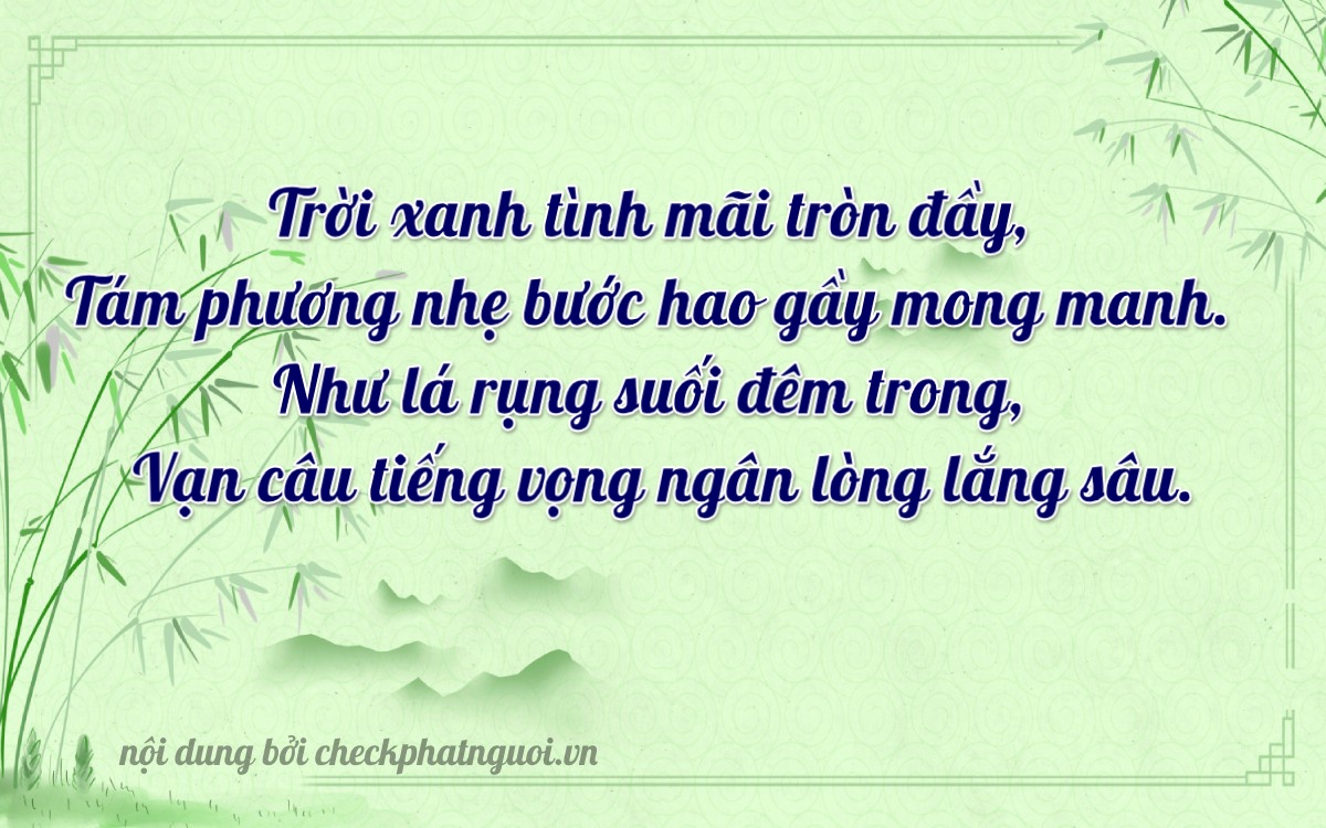 Bài thơ ý nghĩa cho <b>biển số 98D1-08100</b> tại website checkphatnguoi.vn