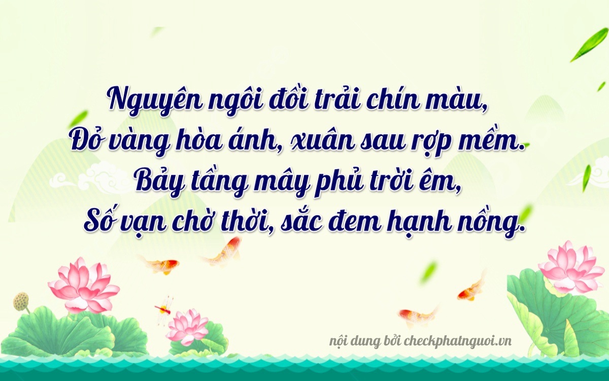 Bài thơ ý nghĩa cho <b>biển số 98E1-06707</b> tại website checkphatnguoi.vn