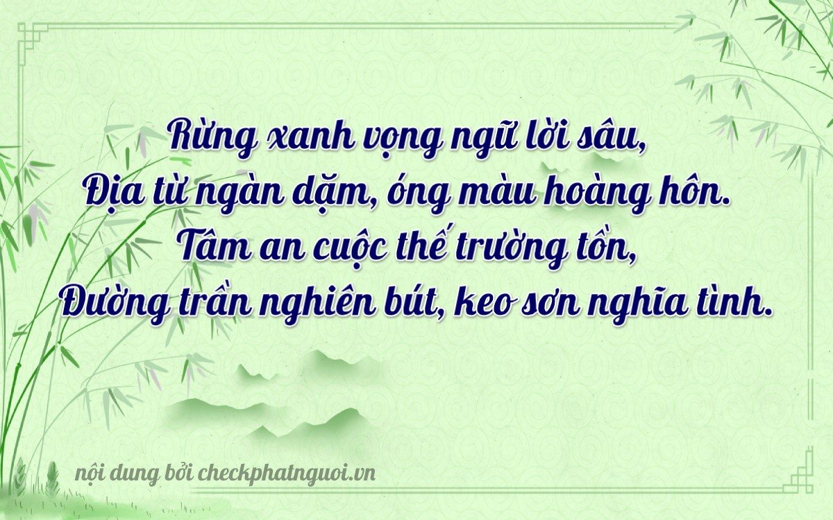 Bài thơ ý nghĩa cho <b>biển số 98F1-46523</b> tại website checkphatnguoi.vn
