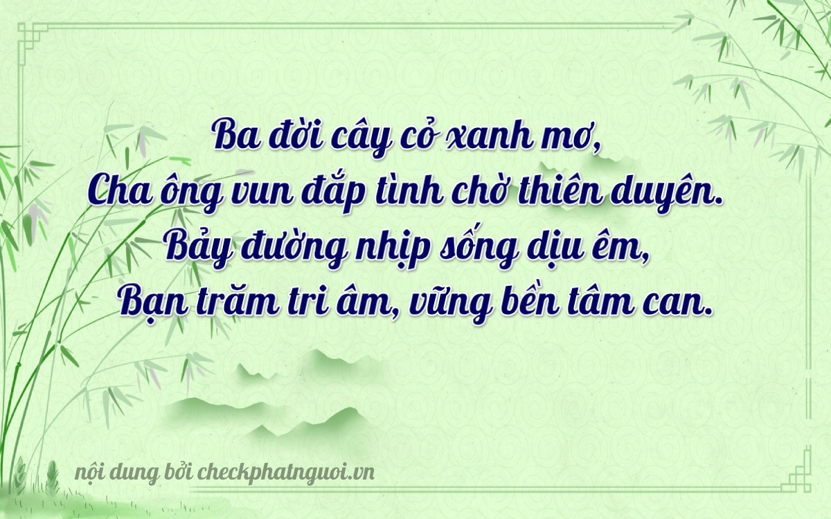 Bài thơ ý nghĩa cho <b>biển số 98H-3037</b> tại website checkphatnguoi.vn