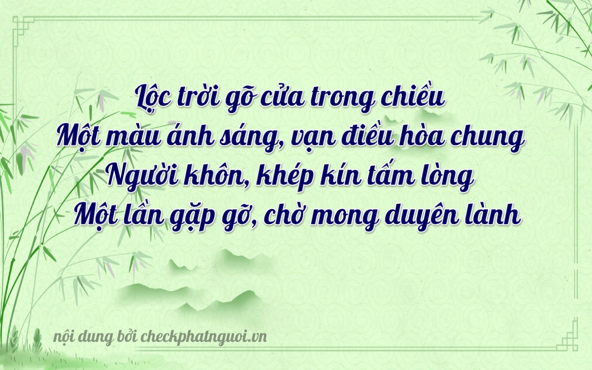 Bài thơ ý nghĩa cho <b>biển số 98LD-01111</b> tại website checkphatnguoi.vn