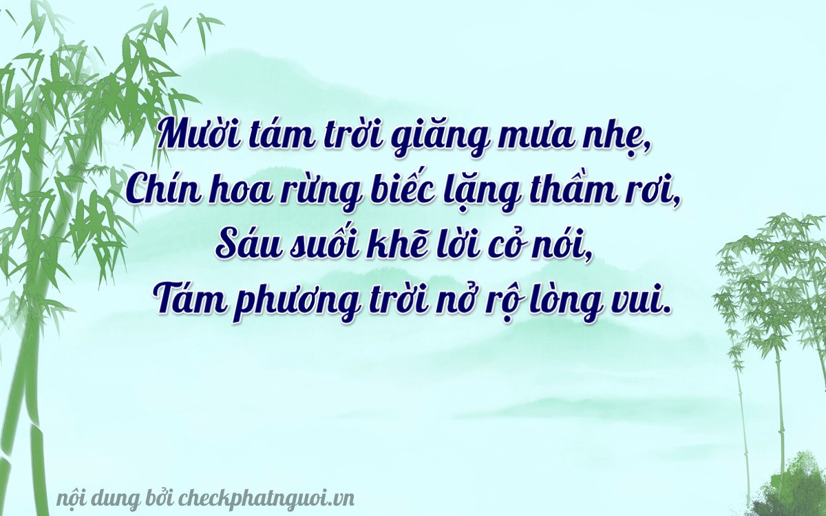 Bài thơ ý nghĩa cho <b>biển số 99A-18968</b> tại website checkphatnguoi.vn