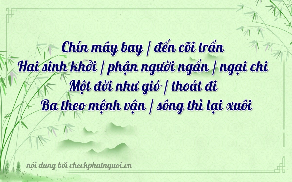 Bài thơ ý nghĩa cho <b>biển số 99A-29123</b> tại website checkphatnguoi.vn