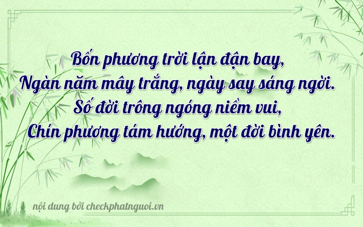 Bài thơ ý nghĩa cho <b>biển số 99A-45609</b> tại website checkphatnguoi.vn