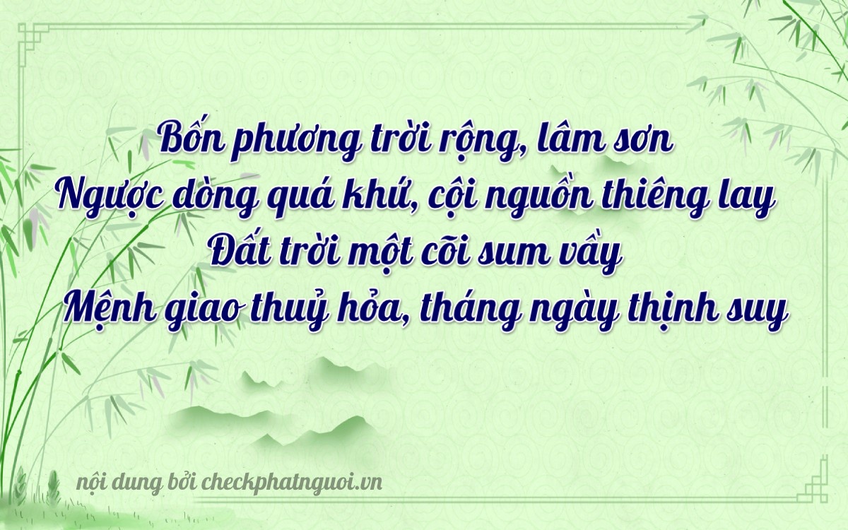 Bài thơ ý nghĩa cho <b>biển số 99A-47216</b> tại website checkphatnguoi.vn