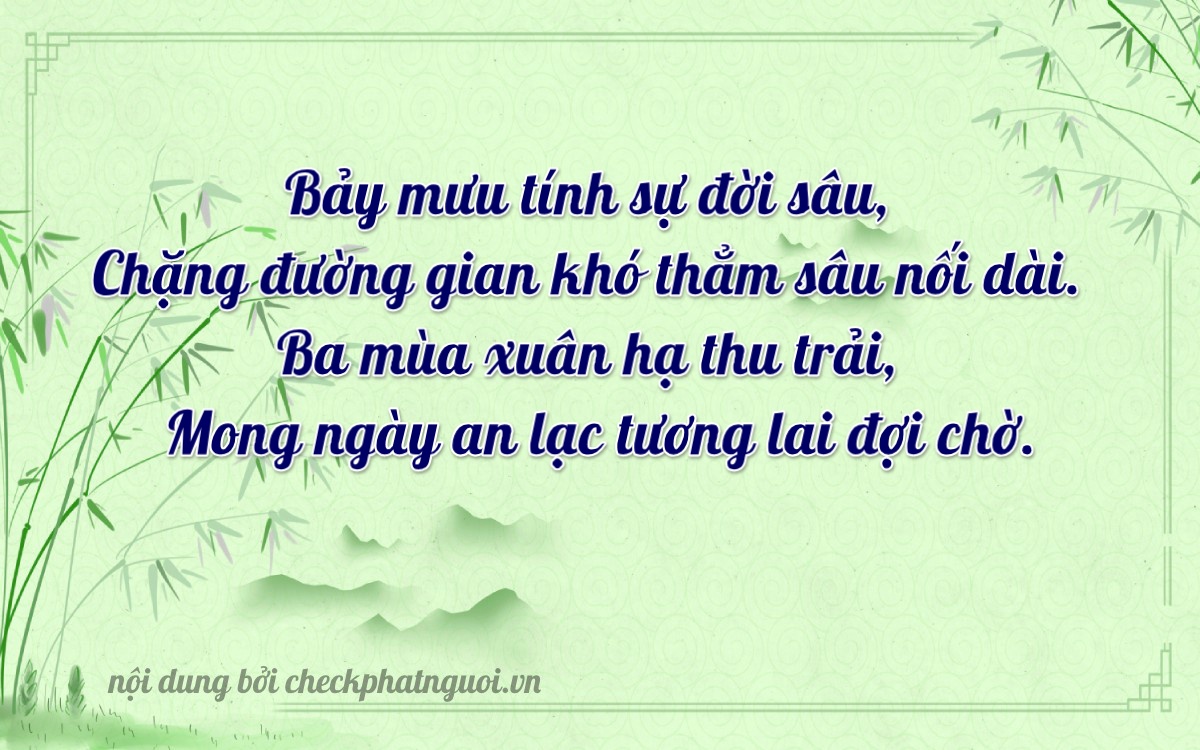 Bài thơ ý nghĩa cho <b>biển số 99A-77337</b> tại website checkphatnguoi.vn