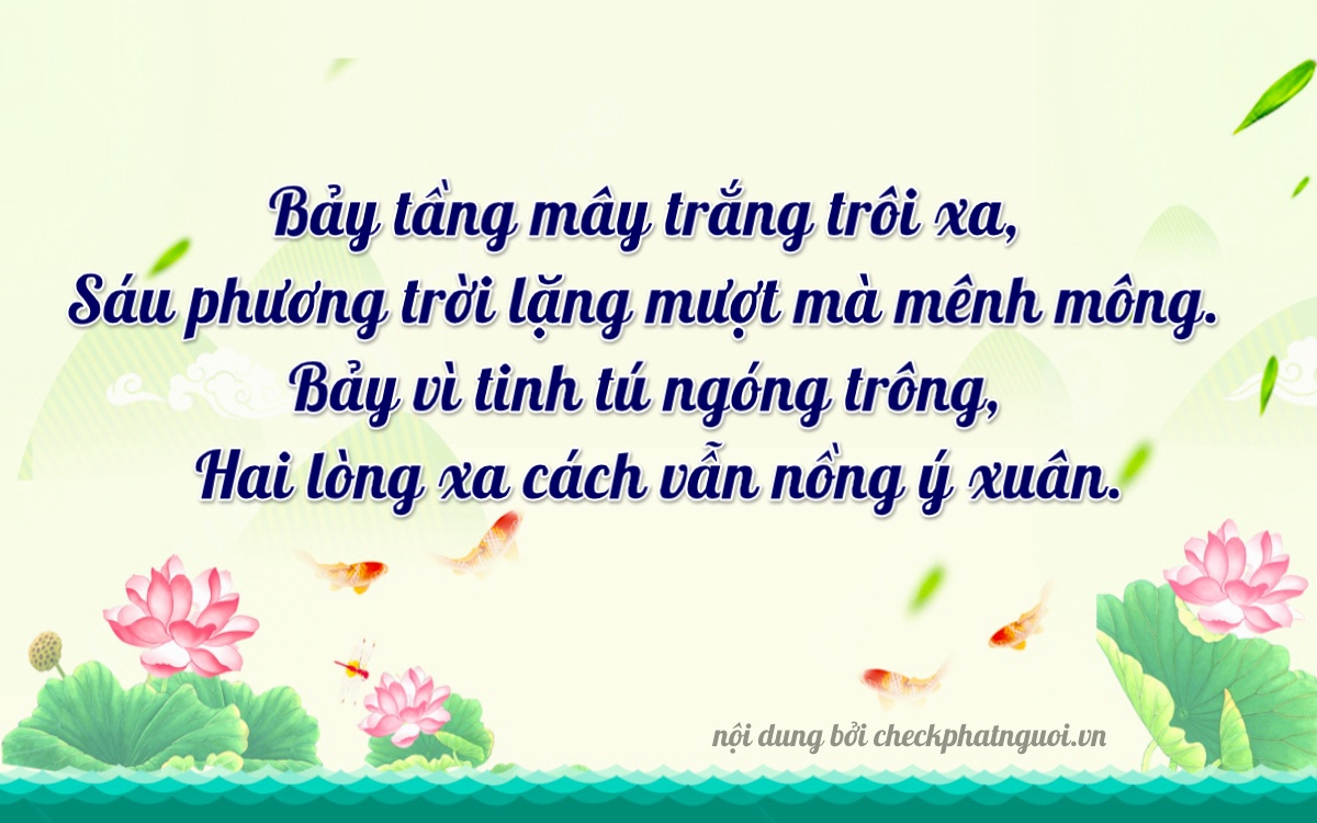 Bài thơ ý nghĩa cho <b>biển số 99A-79772</b> tại website checkphatnguoi.vn