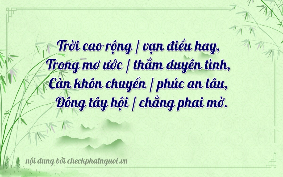 Bài thơ ý nghĩa cho <b>biển số 99A-80519</b> tại website checkphatnguoi.vn