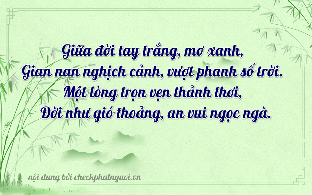 Bài thơ ý nghĩa cho <b>biển số 99A-85311</b> tại website checkphatnguoi.vn