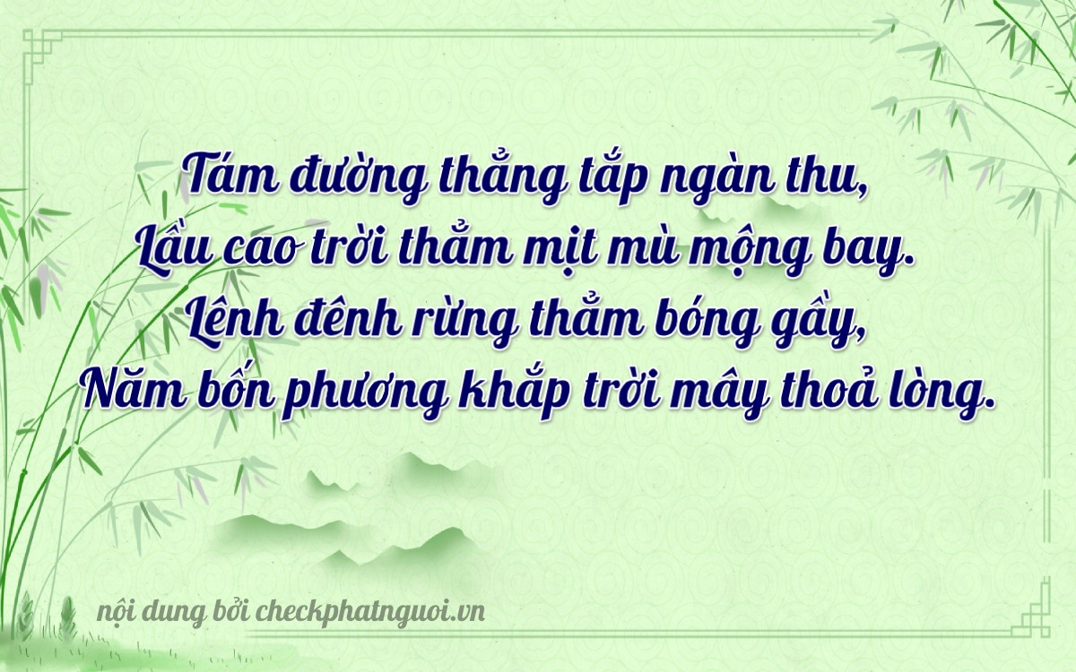 Bài thơ ý nghĩa cho <b>biển số 99A-86156</b> tại website checkphatnguoi.vn