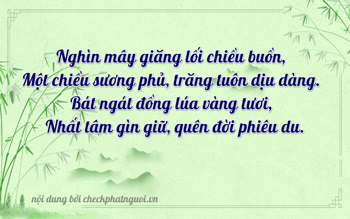 Bài thơ ý nghĩa cho <b>biển số 99AA-17181</b> tại website checkphatnguoi.vn