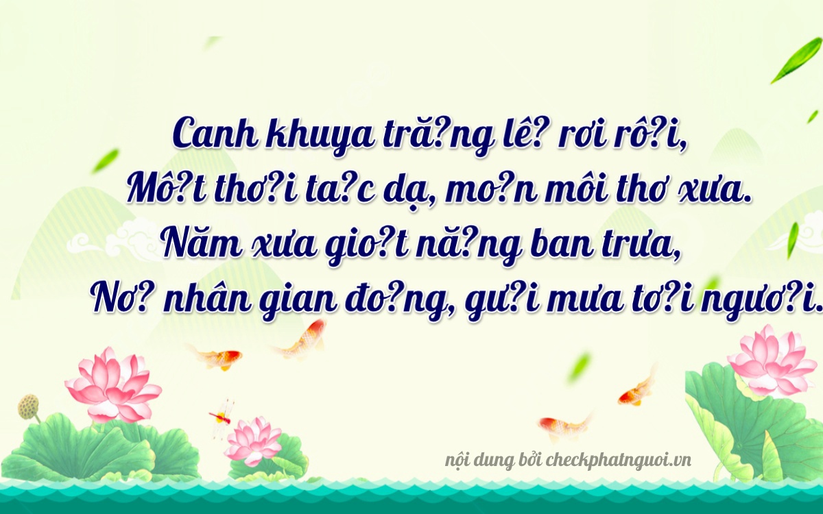 Bài thơ ý nghĩa cho <b>biển số 99AK-05749</b> tại website checkphatnguoi.vn
