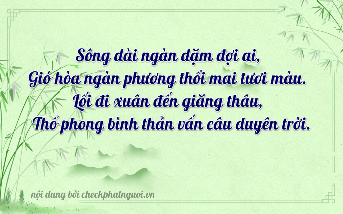 Bài thơ ý nghĩa cho <b>biển số 99E-00097</b> tại website checkphatnguoi.vn