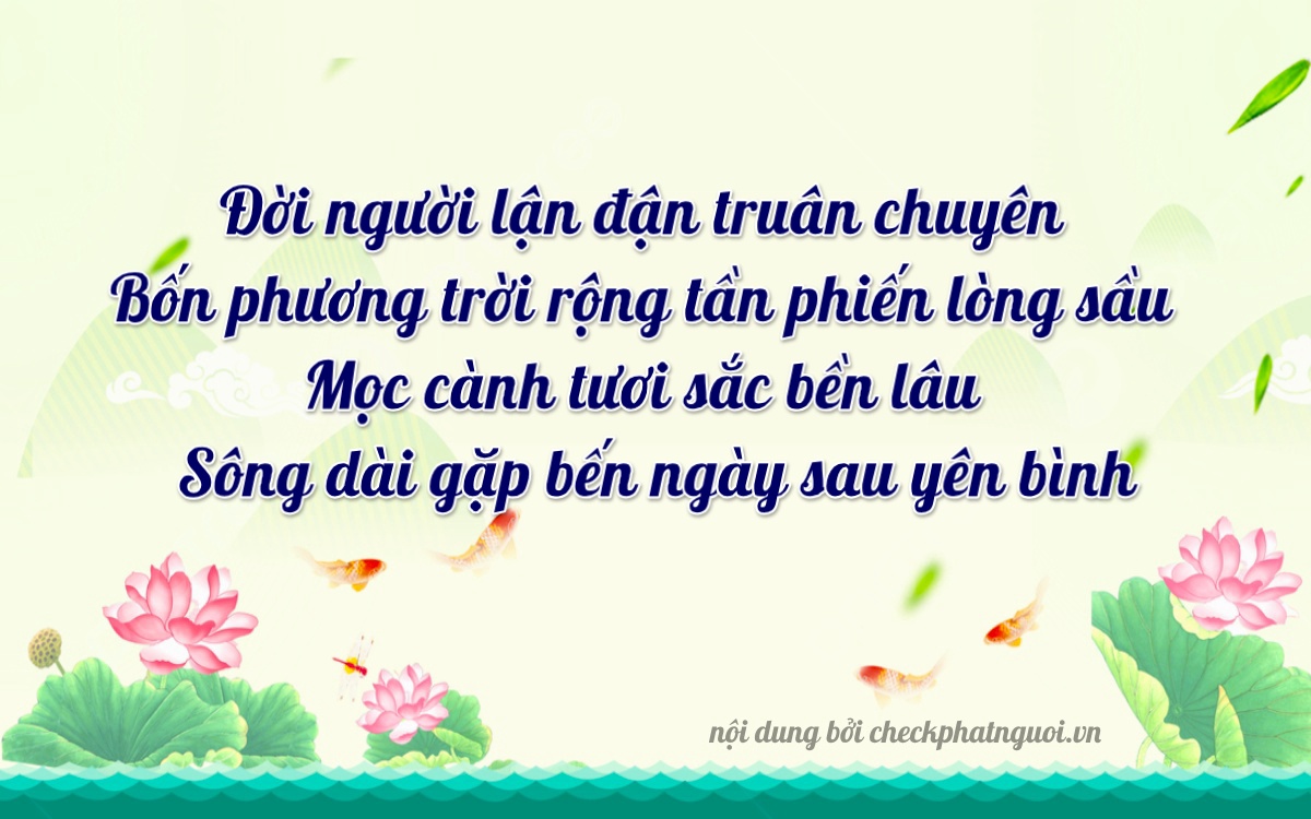 Bài thơ ý nghĩa cho <b>biển số 99E1-44104</b> tại website checkphatnguoi.vn