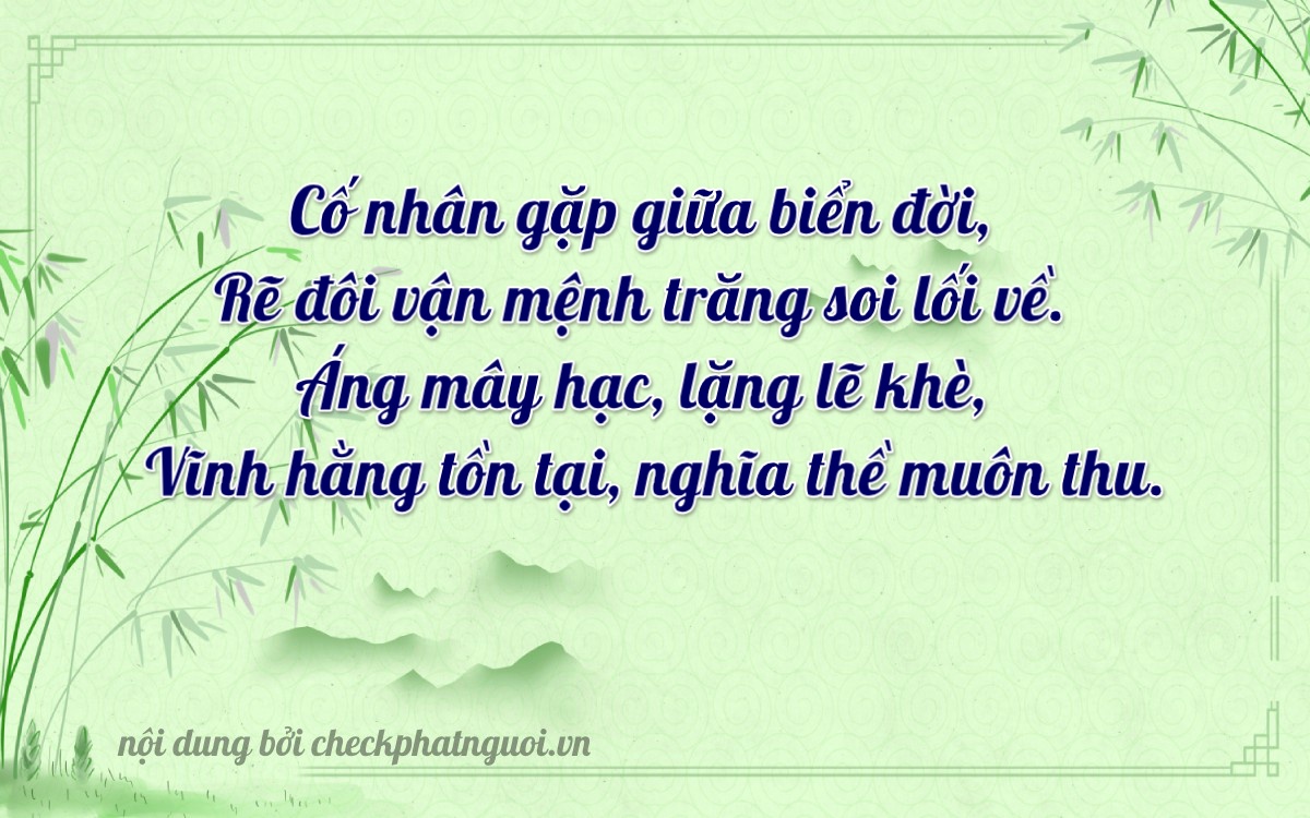 Bài thơ ý nghĩa cho <b>biển số 99E1-48059</b> tại website checkphatnguoi.vn