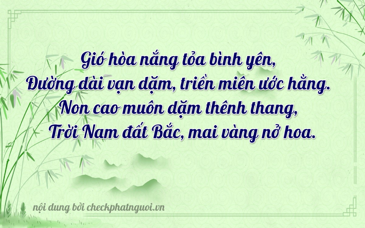Bài thơ ý nghĩa cho <b>biển số 99E1-59671</b> tại website checkphatnguoi.vn