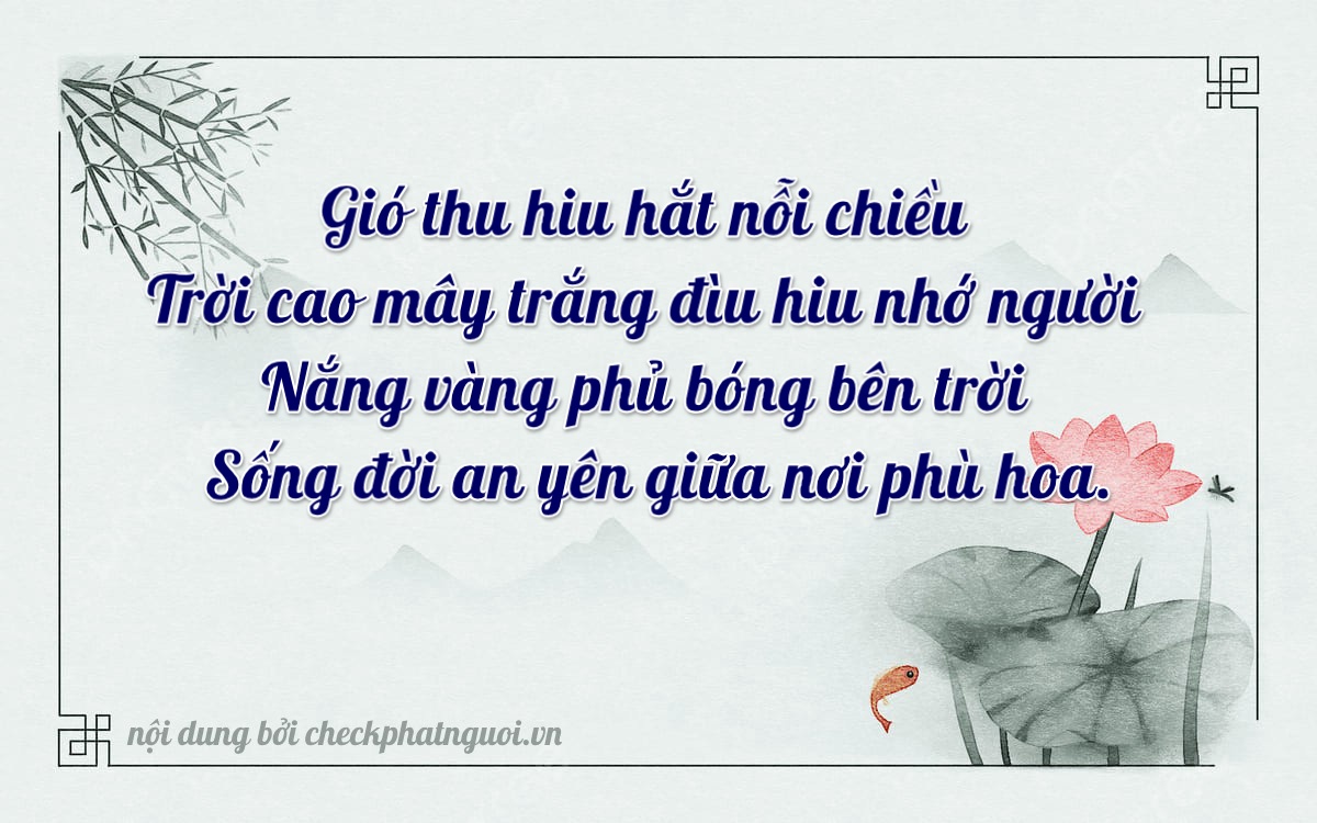 Bài thơ ý nghĩa cho <b>biển số 99F1-68747</b> tại website checkphatnguoi.vn