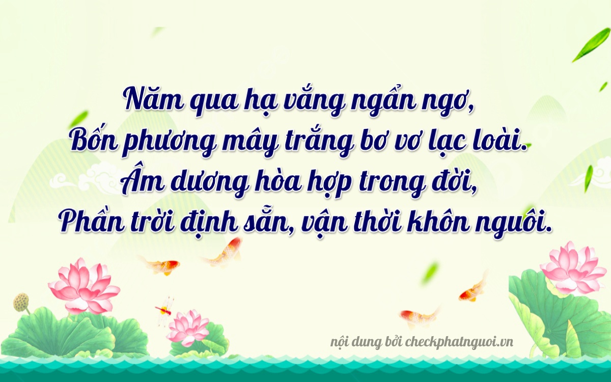 Bài thơ ý nghĩa cho <b>biển số 99G1-54185</b> tại website checkphatnguoi.vn