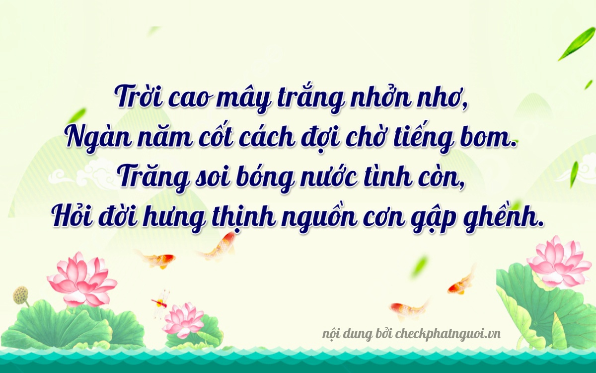 Bài thơ ý nghĩa cho <b>biển số 99T-13565</b> tại website checkphatnguoi.vn