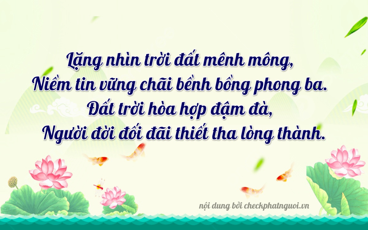 Bài thơ ý nghĩa cho <b>biển số VT-2699</b> tại website checkphatnguoi.vn